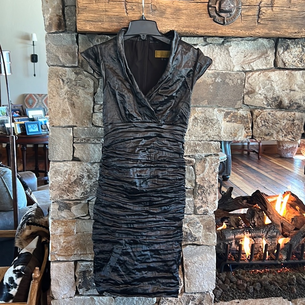 Metallic ruched  dress